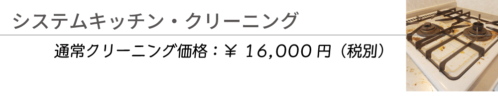 システムキッチンクリーニング 通常価格\16,000(税別)